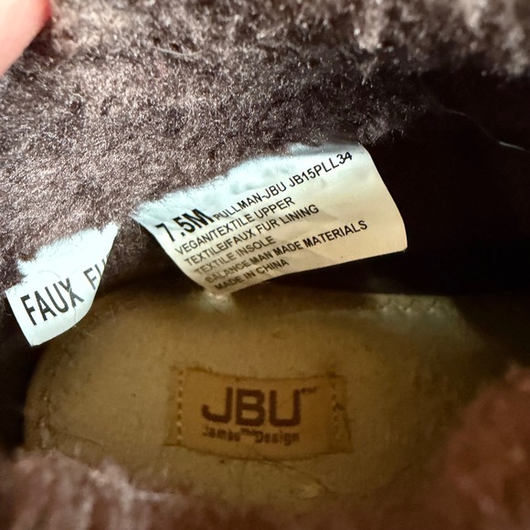 JBU by Jambu Pullman Women's Sz 7.5 Shoes Brown Vegan Faux Fur Cold Weather Boot - Picture 7 of 8